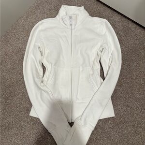 Aritzia cozy fleece snug zip sweatshirt white size xs